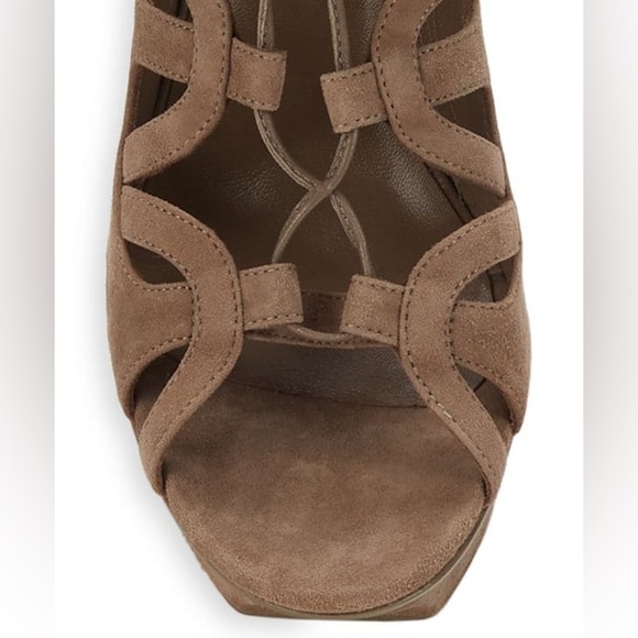 🆕 Saint Laurent Taupe Suede Tribute Ankle Wrap Lace Up Platform Stiletto - Picture 14 of 16